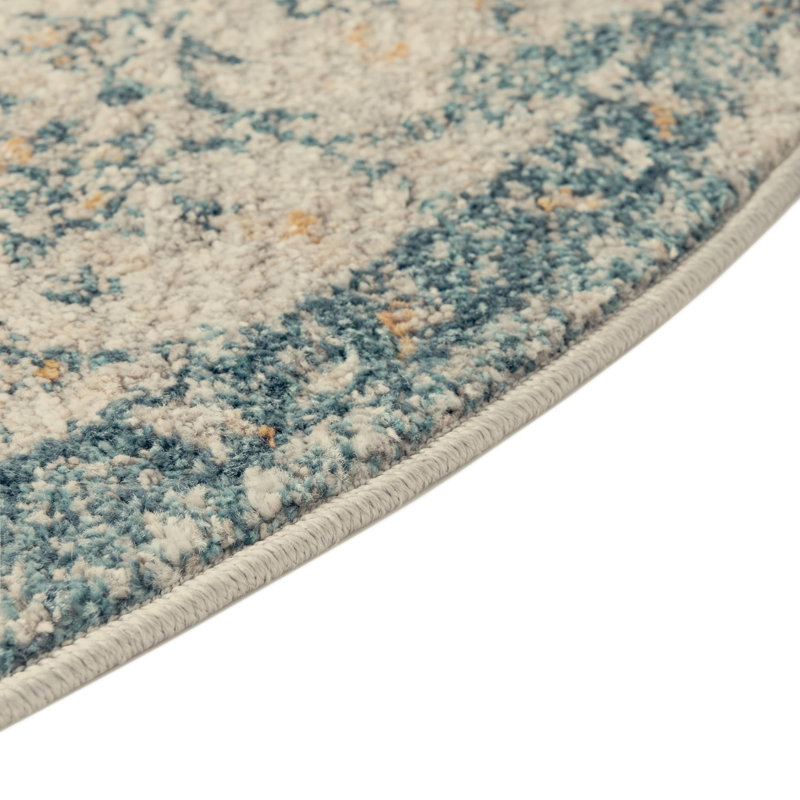 Langley Street Gause Performance Light Gray,/Blue/Ivory Rug & Reviews